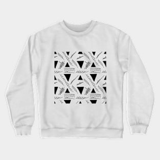 Black and white triangles and lines. Seamless pattern Crewneck Sweatshirt